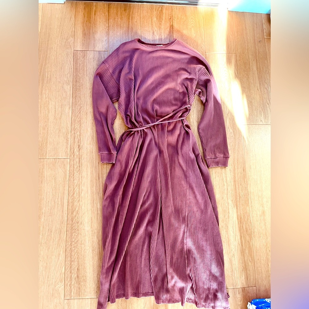 Baserange Shaw Kaftan dress in terracotta